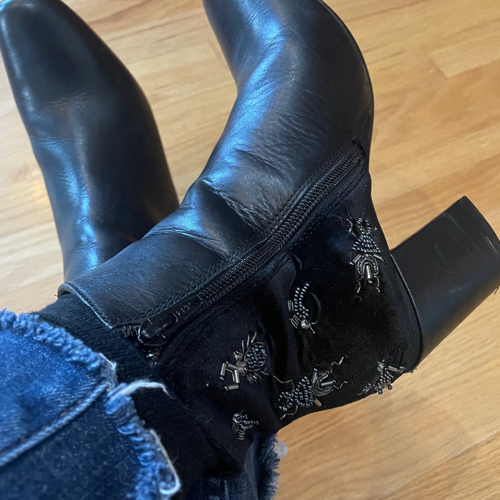 Fun Barneys New York Velvet and Leather Ankle Boots!